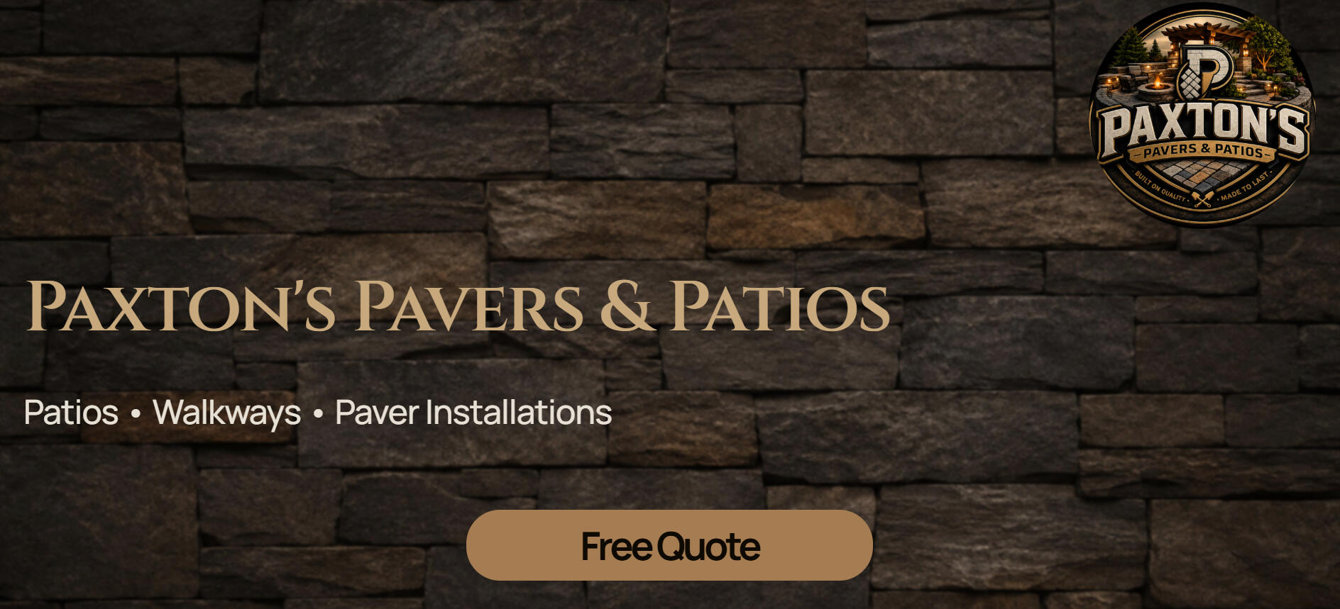 Paxton's Patios & Pavers - Landing page design Paxton's Patios & Pavers - Landing page design